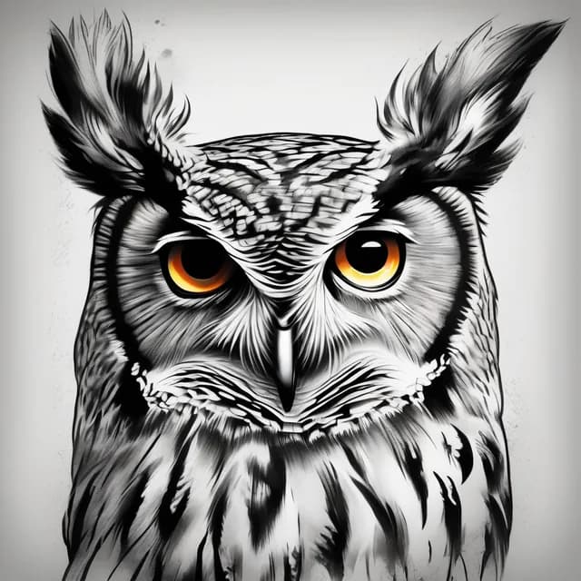 Screech Owl Head tattoo design