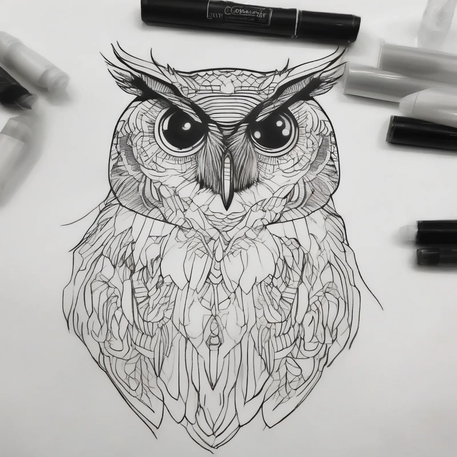 Single Continuous Line Owl tattoo design