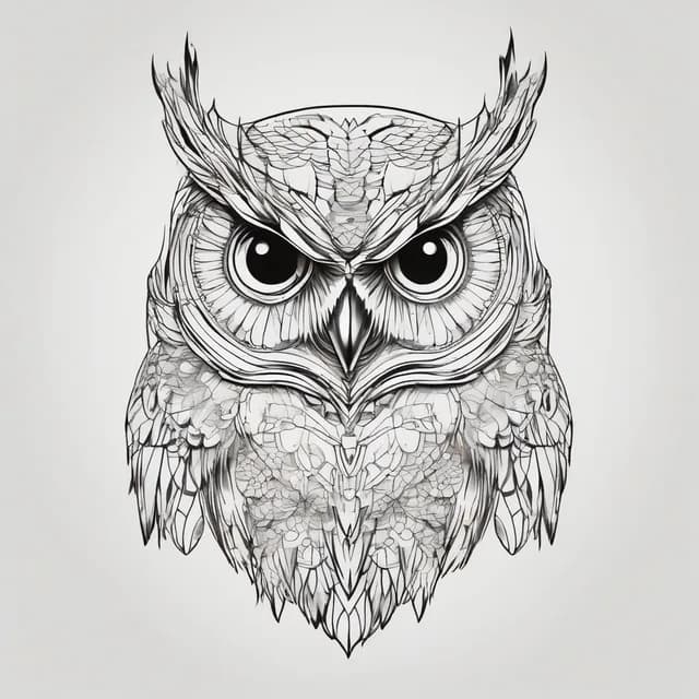Sketch Style Owl tattoo design