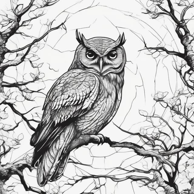Sleeping Owl tattoo design