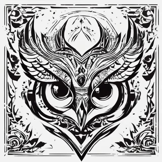 Tribal Owl tattoo design